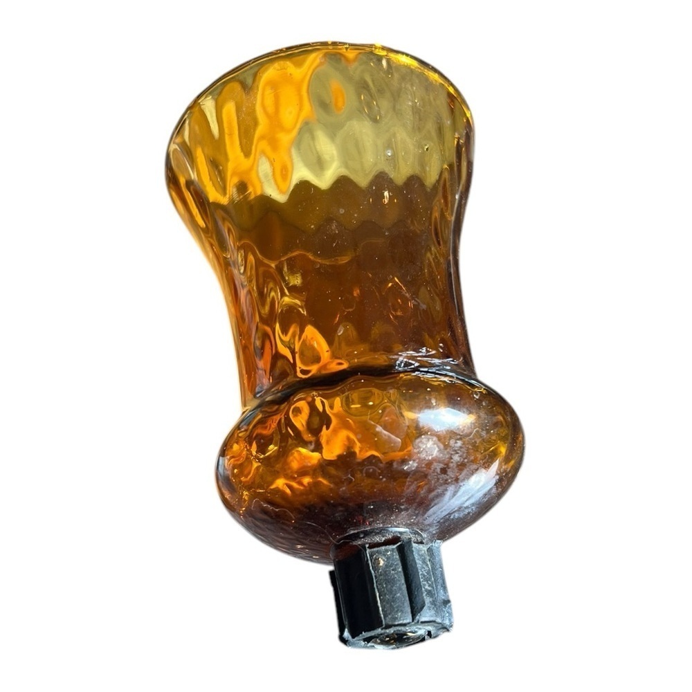 Vintage Amber Glass Votive Replacement Candle Holder MCM Mid Century Modern